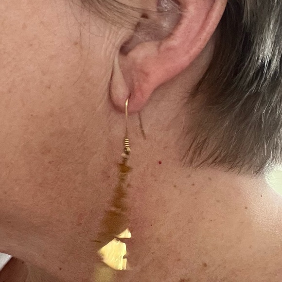 Gold Christmas tree earrings gs - Picture 2 of 3